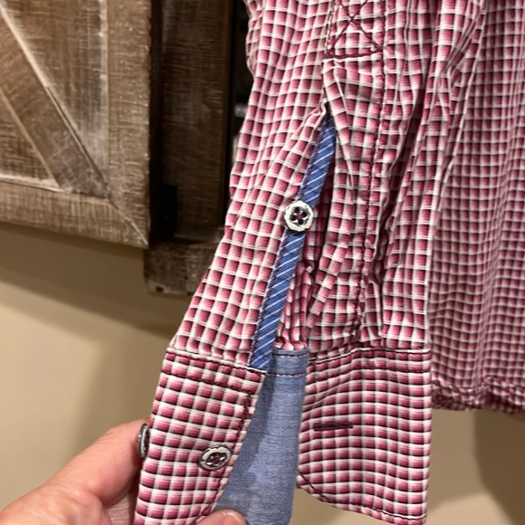 Tommy Bahama Jeans Shirt Island Crafted Button Front Mens Large Long Sleeve Red - Picture 16 of 16
